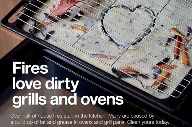 dirty oven fire risk